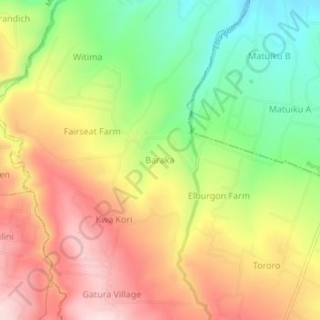 Baraka地形图、海拔、地势