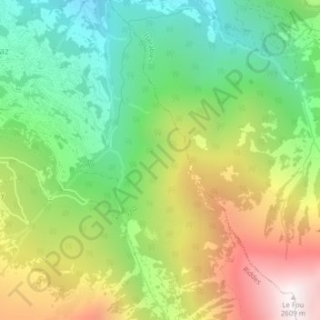 Forêt Verte地形图、海拔、地势