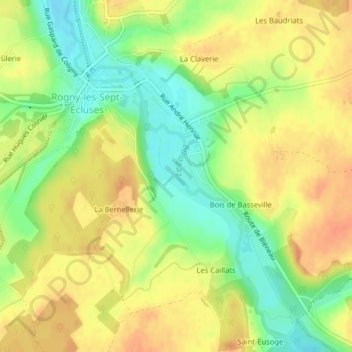 La Fosse de Bussy地形图、海拔、地势