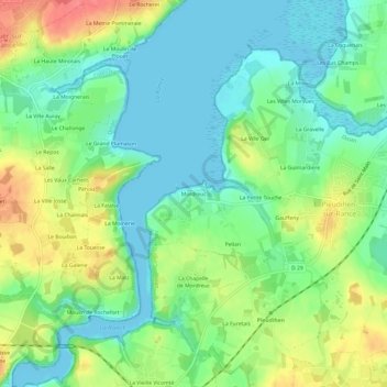 Mordreuc地形图、海拔、地势
