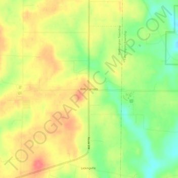 Frills Corners地形图、海拔、地势