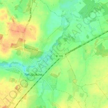 Berghausen地形图、海拔、地势