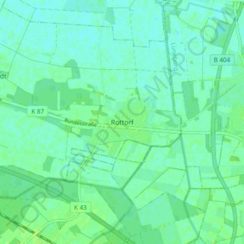 Rottorf地形图、海拔、地势