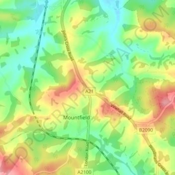 John's Cross地形图、海拔、地势