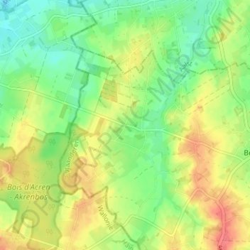 Akrenbos地形图、海拔、地势