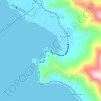 Puntalinao地形图、海拔、地势