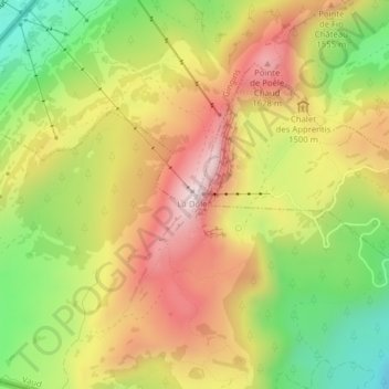La Dôle地形图、海拔、地势
