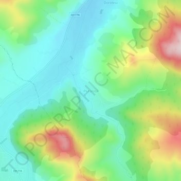 Plutonița地形图、海拔、地势