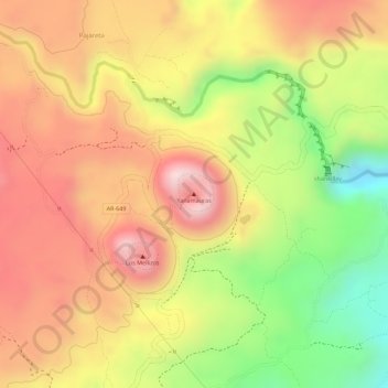 Yanamauras地形图、海拔、地势