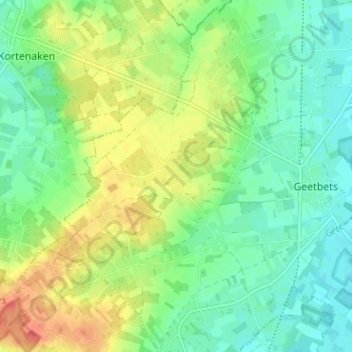Bergen地形图、海拔、地势