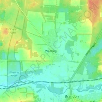 Weeting地形图、海拔、地势