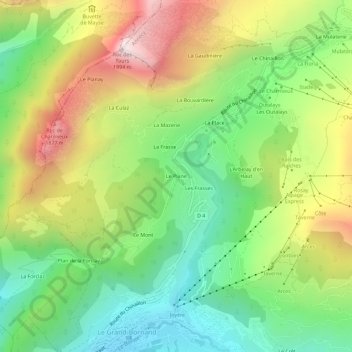 Le Plane地形图、海拔、地势