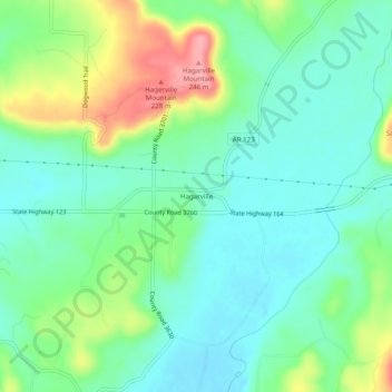 Hagarville地形图、海拔、地势