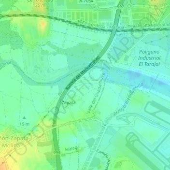 La Torre地形图、海拔、地势