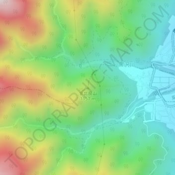 金比良山地形图、海拔、地势