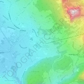 Rickenbach地形图、海拔、地势