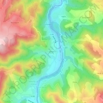 Jazindes地形图、海拔、地势