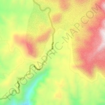 الرس地形图、海拔、地势