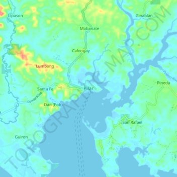 Pilar地形图、海拔、地势