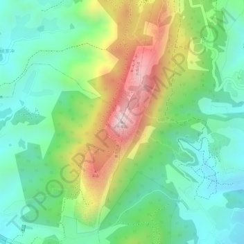 长虫山地形图、海拔、地势