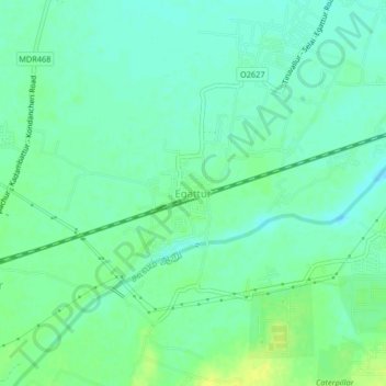 Egattur地形图、海拔、地势
