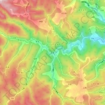 正寺地形图、海拔、地势