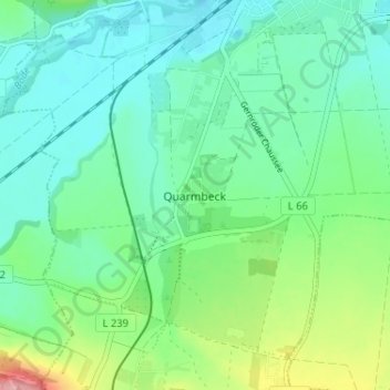 Quarmbeck地形图、海拔、地势