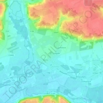 La Varanne地形图、海拔、地势