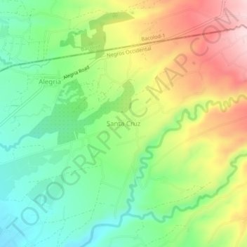 Santa Cruz地形图、海拔、地势