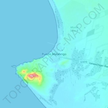 Puerto Malabrigo地形图、海拔、地势