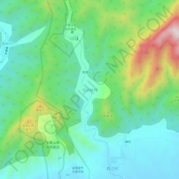 甘涧峪村地形图、海拔、地势