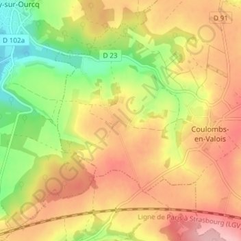 Certigny地形图、海拔、地势