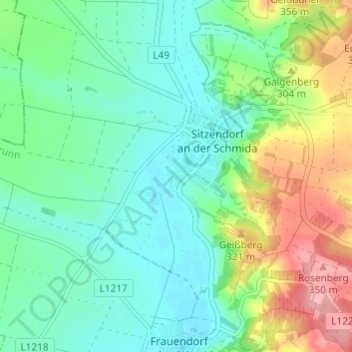Kleinkirchberg地形图、海拔、地势