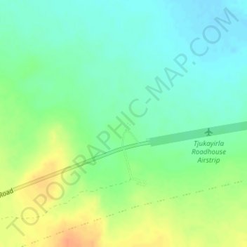 Tjukayirla Roadhouse地形图、海拔、地势