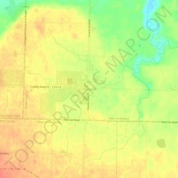 Holland地形图、海拔、地势