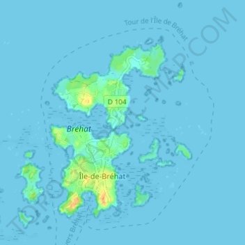 Crec'h Allano地形图、海拔、地势