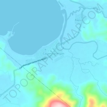 Casambalangan地形图、海拔、地势
