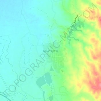 Liwan Norte地形图、海拔、地势