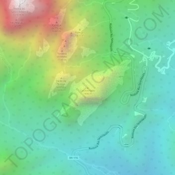 Escalavrado地形图、海拔、地势
