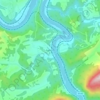 Eggleston地形图、海拔、地势