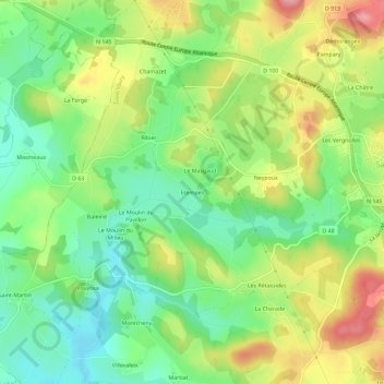 Etempes地形图、海拔、地势