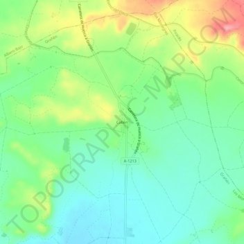 Callén地形图、海拔、地势