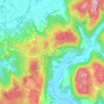 Grancona地形图、海拔、地势