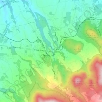 Bagnaia地形图、海拔、地势