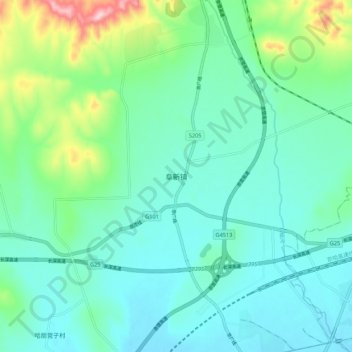 阜新镇地形图、海拔、地势