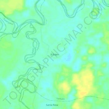 El Edén地形图、海拔、地势