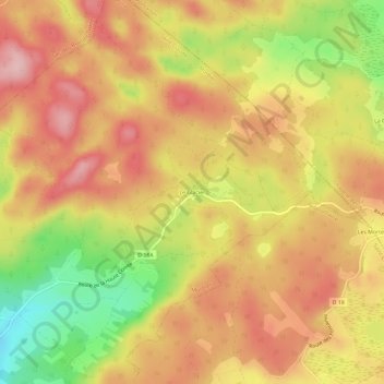 Le Glacier地形图、海拔、地势