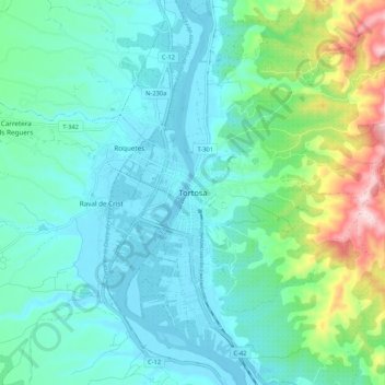 Tortosa地形图、海拔、地势