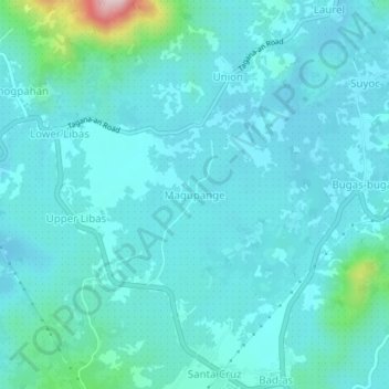 Magupange地形图、海拔、地势
