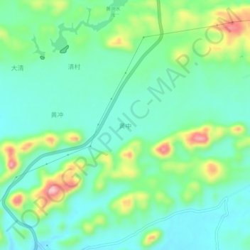 黄中地形图、海拔、地势